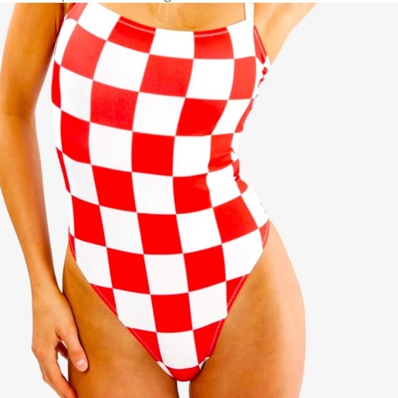 NWT! Solid & Striped x RE/DONE The Malibu One Piece Red/White - Picture 4 of 7